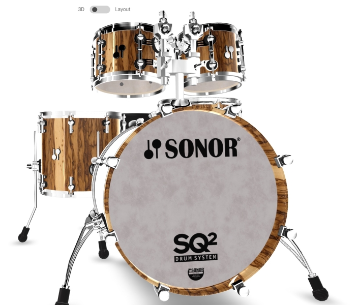 Sonor SQ2 5 Pce Drum Kit, Shell Pack, African Marble 1049579-2 